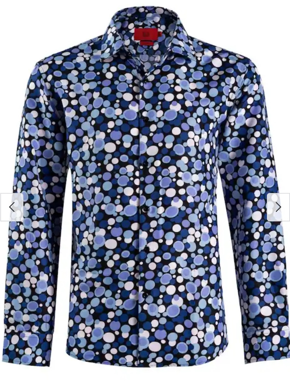 Elie Balleh Men's Black Slim Fit Dot Print Button-Down Shirt nwt XXL 18 - 18.5